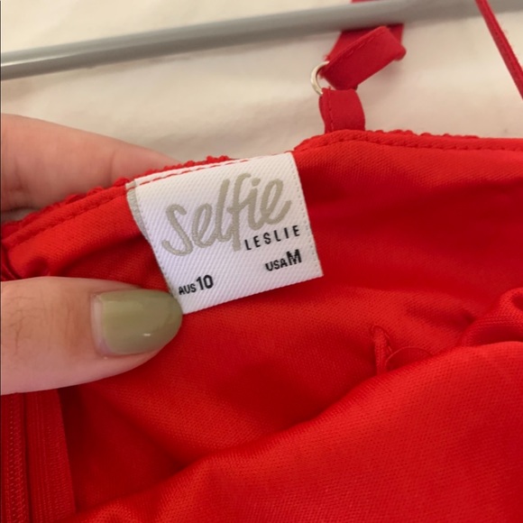 Red Tight Ruffle Dress - Picture 3 of 3